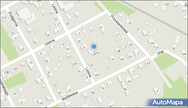 Grodzisk Mazowiecki, Leśna, 12, mapa Grodzisk Mazowiecki