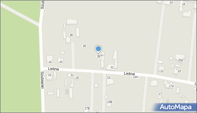 Grodzisk Wielkopolski, Leśna, 34, mapa Grodzisk Wielkopolski