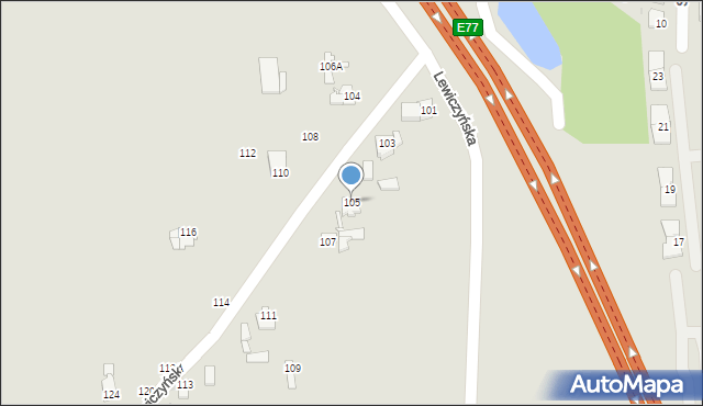 Grójec, Lewiczyńska, 105, mapa Grójec