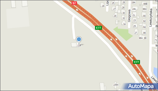 Grójec, Lewiczyńska, 118, mapa Grójec