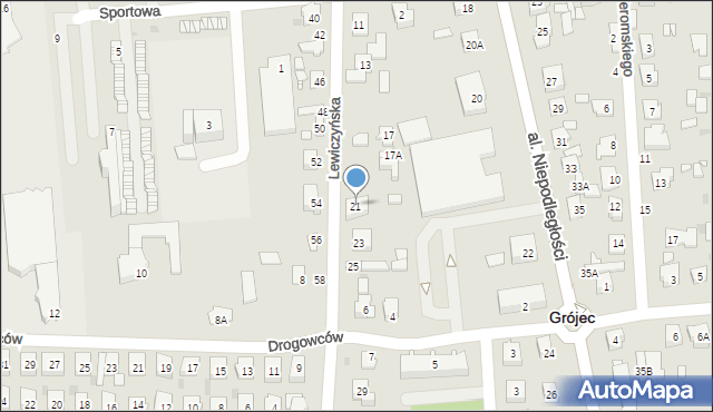 Grójec, Lewiczyńska, 21, mapa Grójec