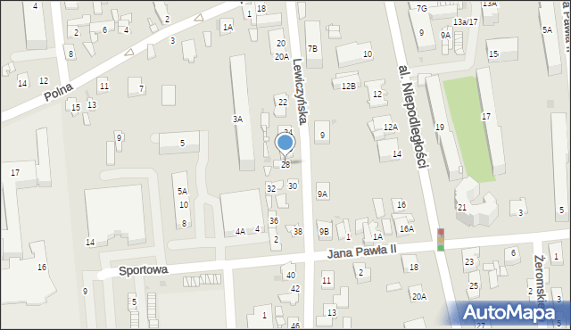 Grójec, Lewiczyńska, 28, mapa Grójec