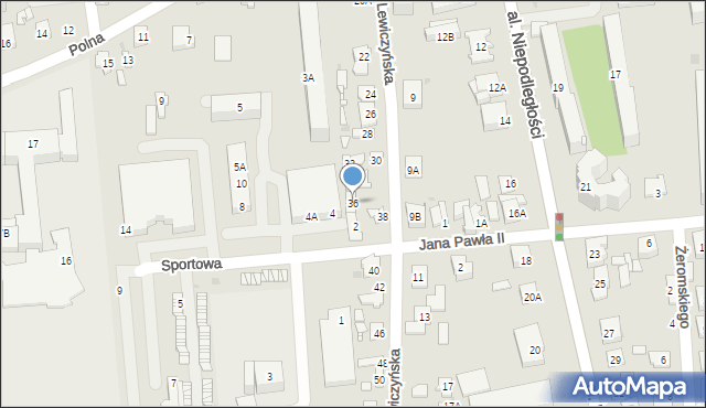 Grójec, Lewiczyńska, 36, mapa Grójec