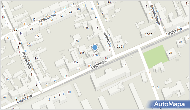 Grudziądz, Legionów, 17a, mapa Grudziądza