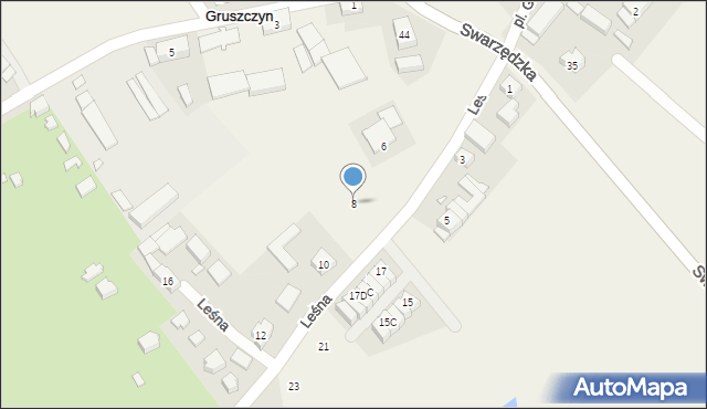 Gruszczyn, Leśna, 8, mapa Gruszczyn