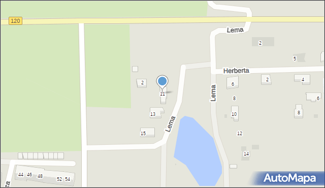 Gryfino, Lema Stanisława, 11, mapa Gryfino