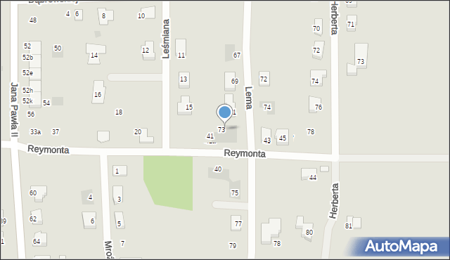Gryfino, Lema Stanisława, 73a, mapa Gryfino
