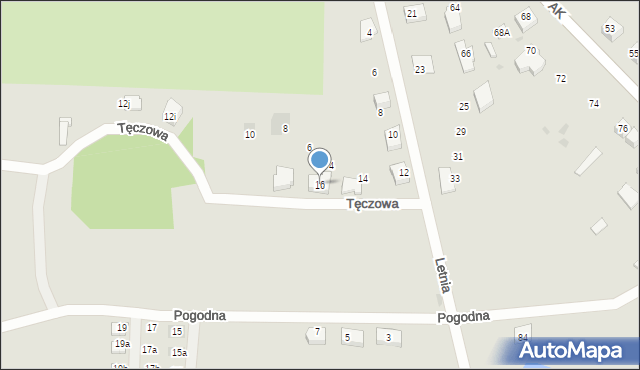 Gryfino, Letnia, 16, mapa Gryfino