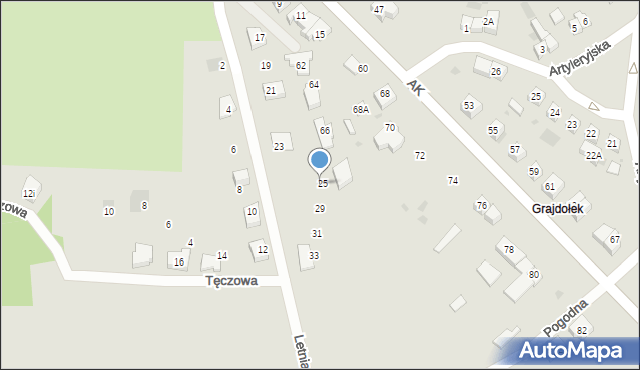 Gryfino, Letnia, 27, mapa Gryfino