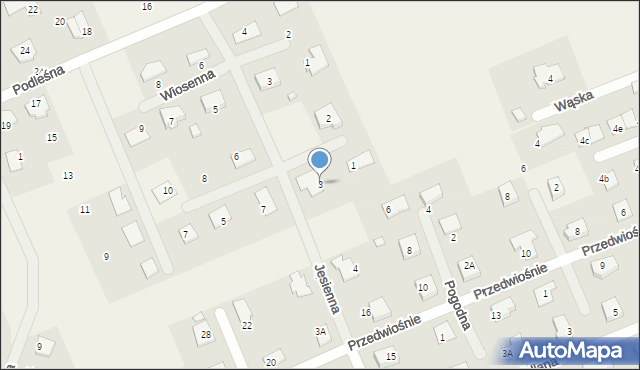 Grzędzice, Letnia, 3, mapa Grzędzice