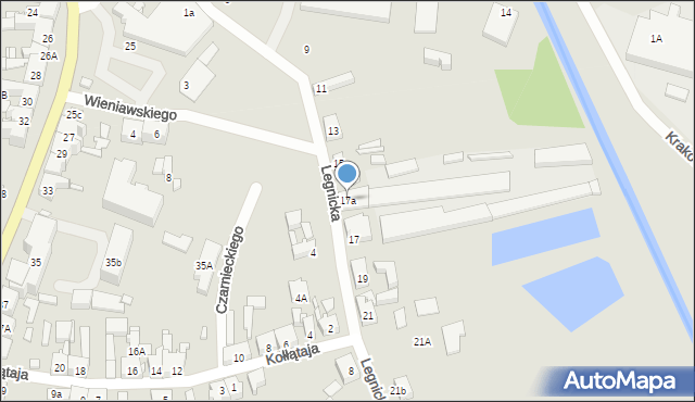 Gubin, Legnicka, 17a, mapa Gubin