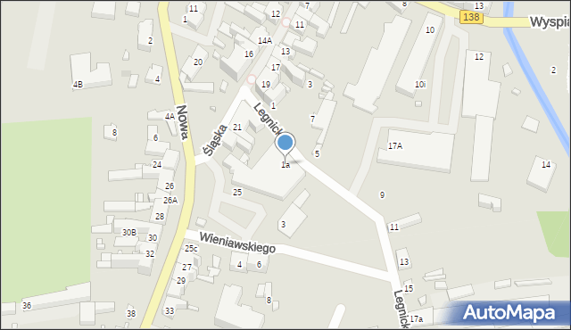 Gubin, Legnicka, 1a, mapa Gubin