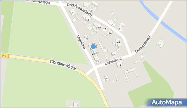 Gubin, Legnicka, 43, mapa Gubin