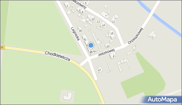 Gubin, Legnicka, 45, mapa Gubin