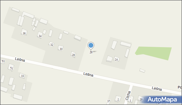 Gulczewo, Leśna, 26, mapa Gulczewo