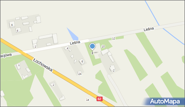 Gwizdały, Leśna, 8, mapa Gwizdały