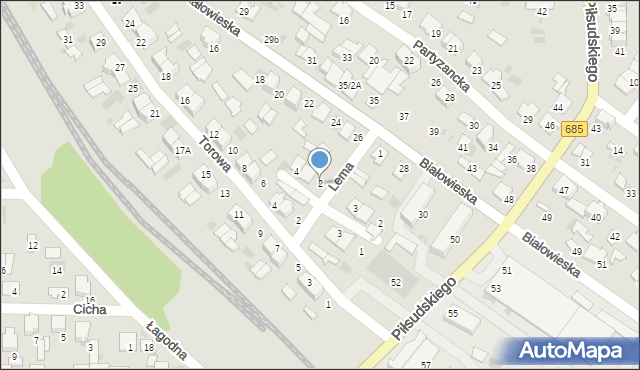 Hajnówka, Lema Stanisława, 2, mapa Hajnówka