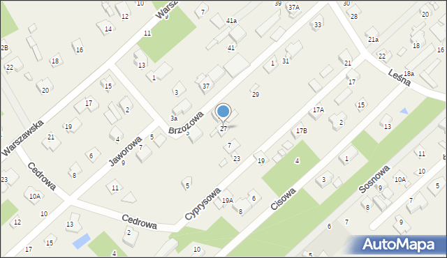 Hipolitów, Leśna, 27, mapa Hipolitów