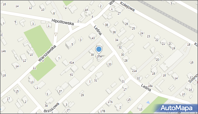 Hipolitów, Leśna, 37A, mapa Hipolitów