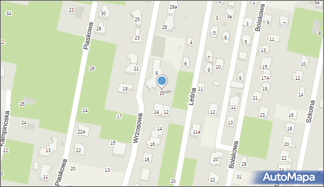 Hornówek, Leśna, 10, mapa Hornówek