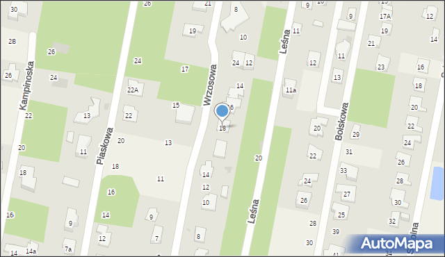 Hornówek, Leśna, 18, mapa Hornówek