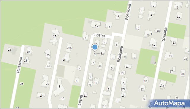 Hornówek, Leśna, 3, mapa Hornówek