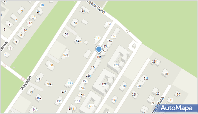 Jabłonna, Leśna, 15t, mapa Jabłonna