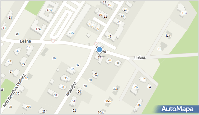 Jabłonna, Leśna, 24, mapa Jabłonna