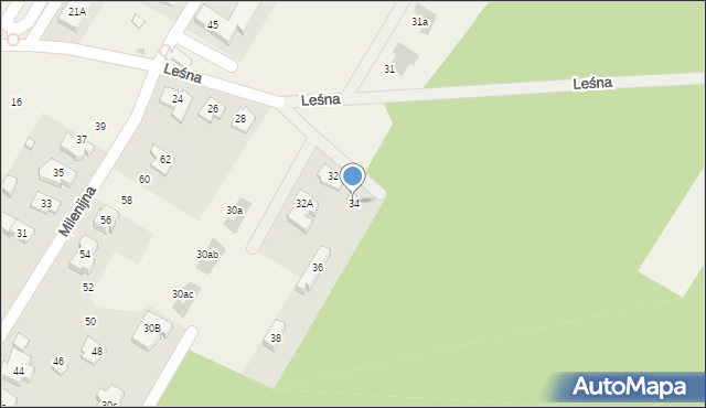 Jabłonna, Leśna, 34, mapa Jabłonna