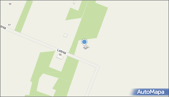 Jachranka, Letnia, 73a, mapa Jachranka