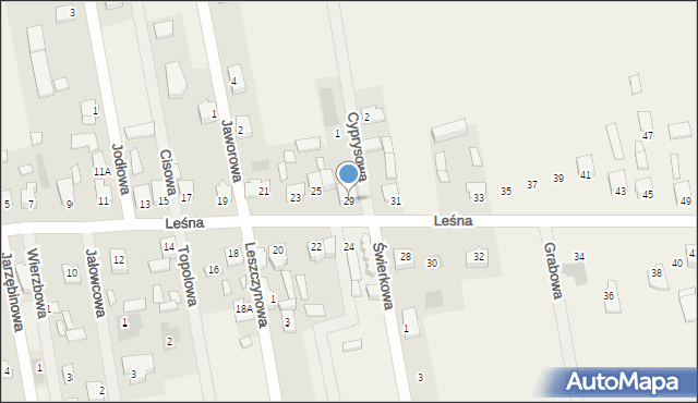 Janiszew, Leśna, 29, mapa Janiszew