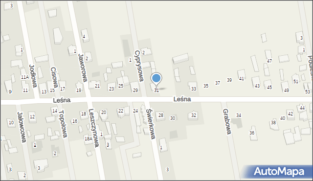 Janiszew, Leśna, 31, mapa Janiszew