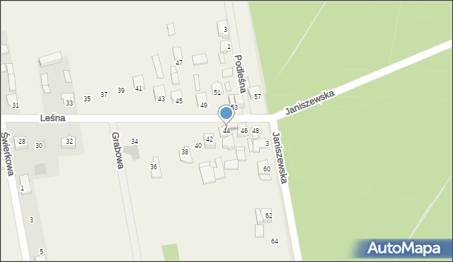 Janiszew, Leśna, 44, mapa Janiszew
