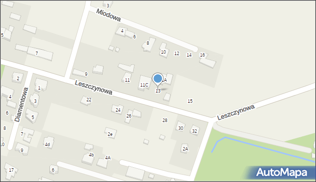 Janki, Leszczynowa, 13, mapa Janki