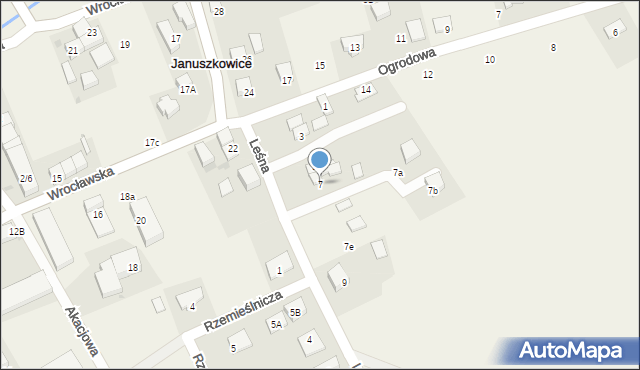 Januszkowice, Leśna, 7, mapa Januszkowice