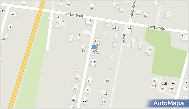 Jarocin, Leszczyce, 11D, mapa Jarocin
