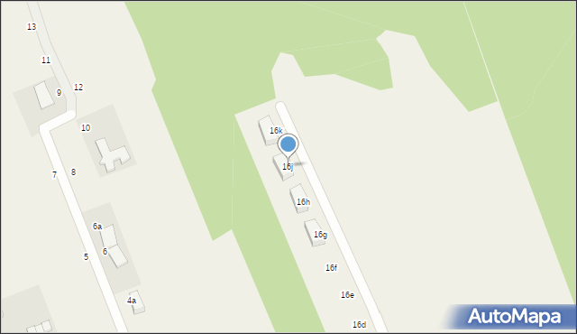 Jaroszowa Wola, Leśna, 16j, mapa Jaroszowa Wola