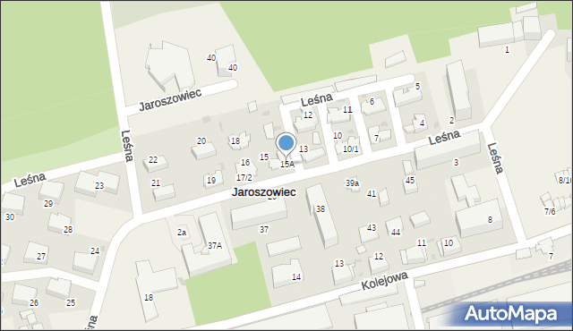Jaroszowiec, Leśna, 15A, mapa Jaroszowiec