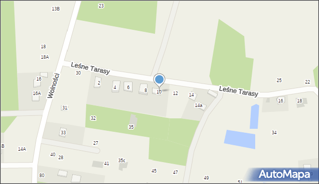 Jastkowice, Leśne Tarasy, 10, mapa Jastkowice
