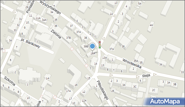 Jawor, Legnicka, 14A, mapa Jawor