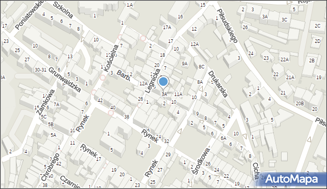 Jawor, Legnicka, 3A, mapa Jawor