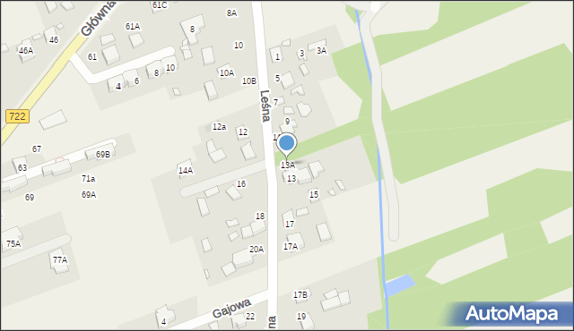 Jazgarzew, Leśna, 13A, mapa Jazgarzew