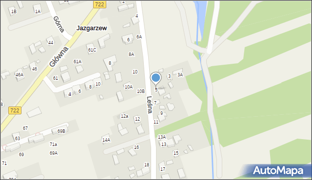 Jazgarzew, Leśna, 5, mapa Jazgarzew