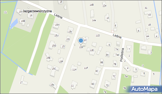 Jazgarzewszczyzna, Leśna, 11b, mapa Jazgarzewszczyzna