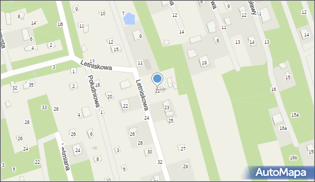 Jedlicze B, Letniskowa, 21, mapa Jedlicze B