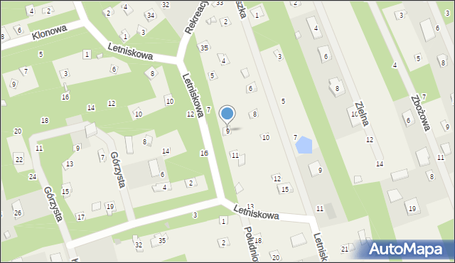 Jedlicze B, Letniskowa, 9, mapa Jedlicze B