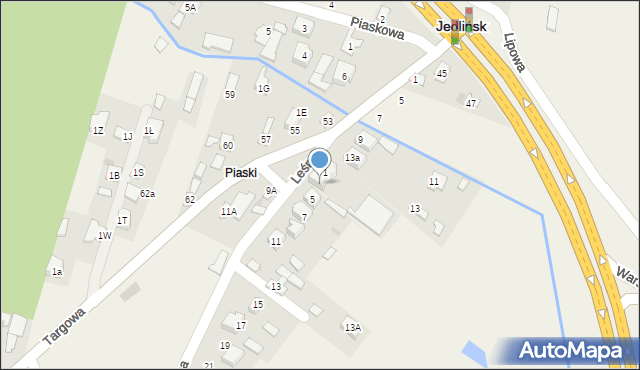 Jedlińsk, Leśna, 3, mapa Jedlińsk