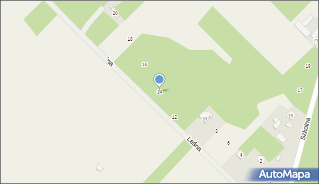 Jeruzal, Leśna, 14, mapa Jeruzal