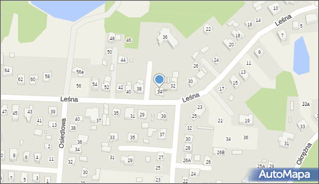 Jerzykowo, Leśna, 34, mapa Jerzykowo