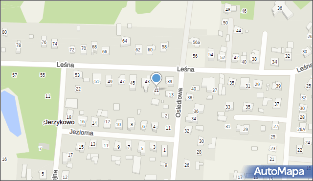 Jerzykowo, Leśna, 41, mapa Jerzykowo
